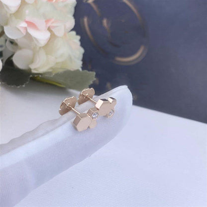 [Elara]BEE LOVE ROSE GOLD DIAMOND EARRINGS