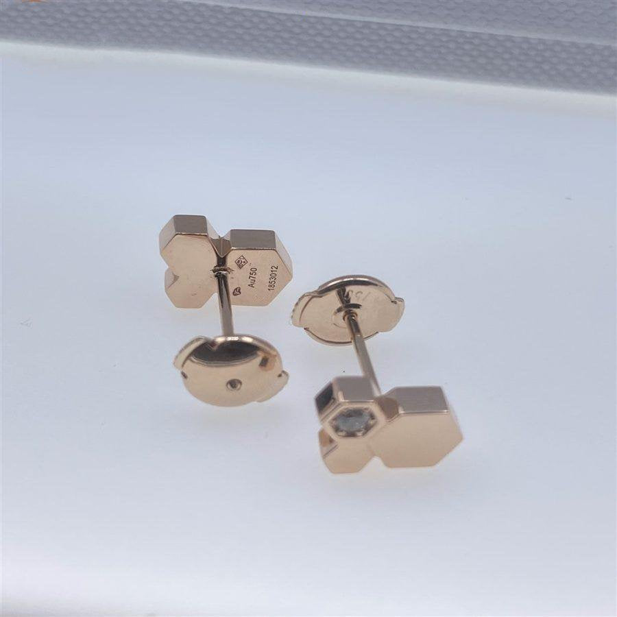 [Elara]BEE LOVE ROSE GOLD DIAMOND EARRINGS