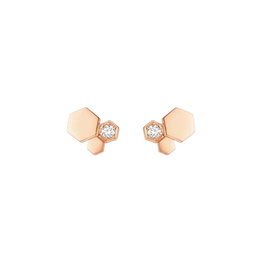[Elara]BEE LOVE ROSE GOLD DIAMOND EARRINGS