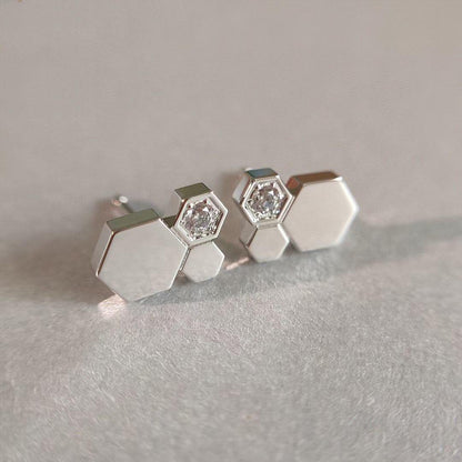 [Elara]BEE LOVE SILVER DIAMOND EARRINGS