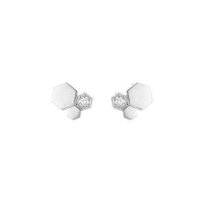 [Elara]BEE LOVE SILVER DIAMOND EARRINGS