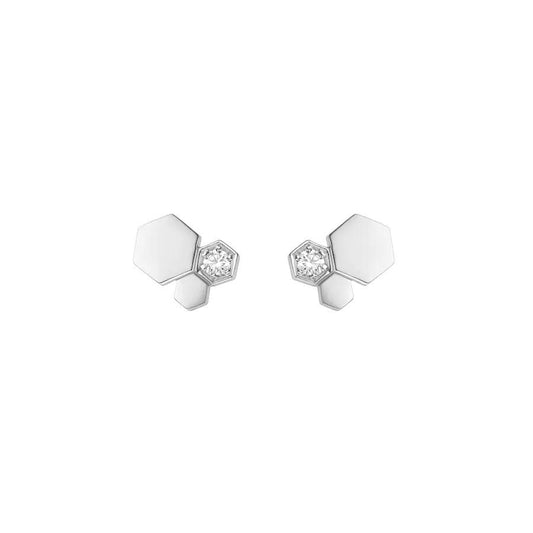 [Elara]BEE LOVE SILVER DIAMOND EARRINGS