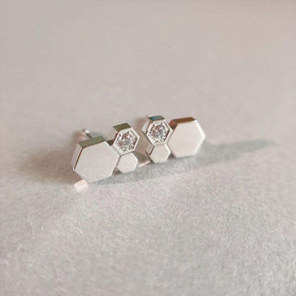 [Elara]BEE LOVE SILVER DIAMOND EARRINGS