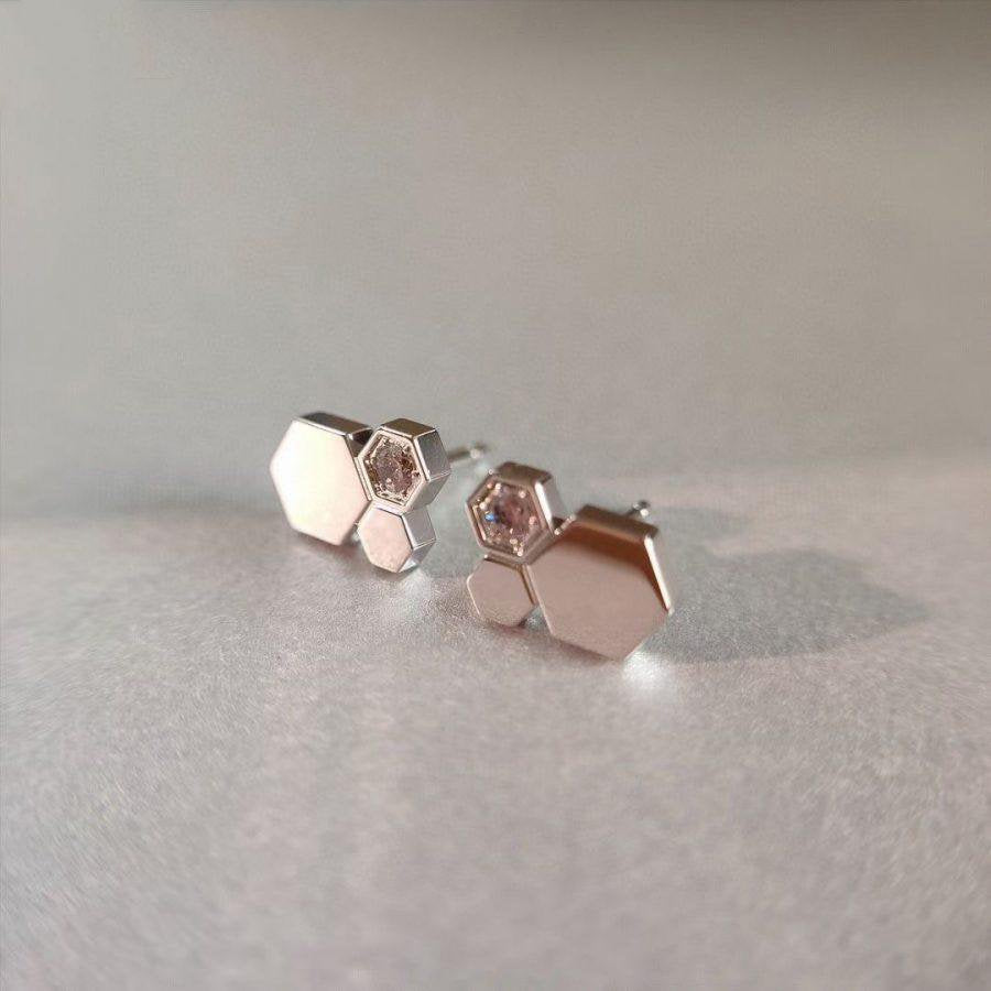 [Elara]BEE LOVE SILVER DIAMOND EARRINGS