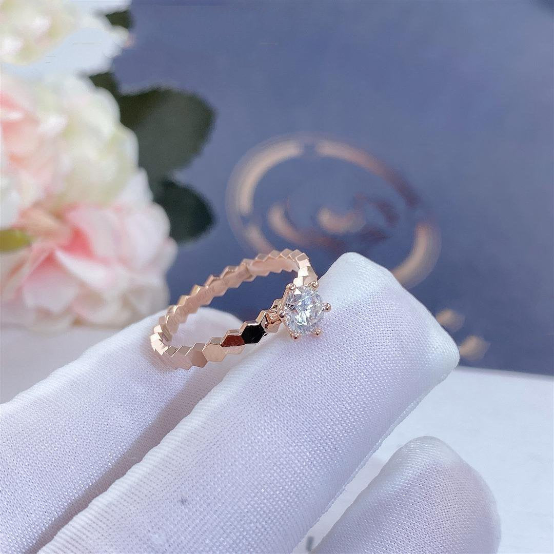[Elara]BEE LOVE RING ROSE GOLD 1 DIAMOND