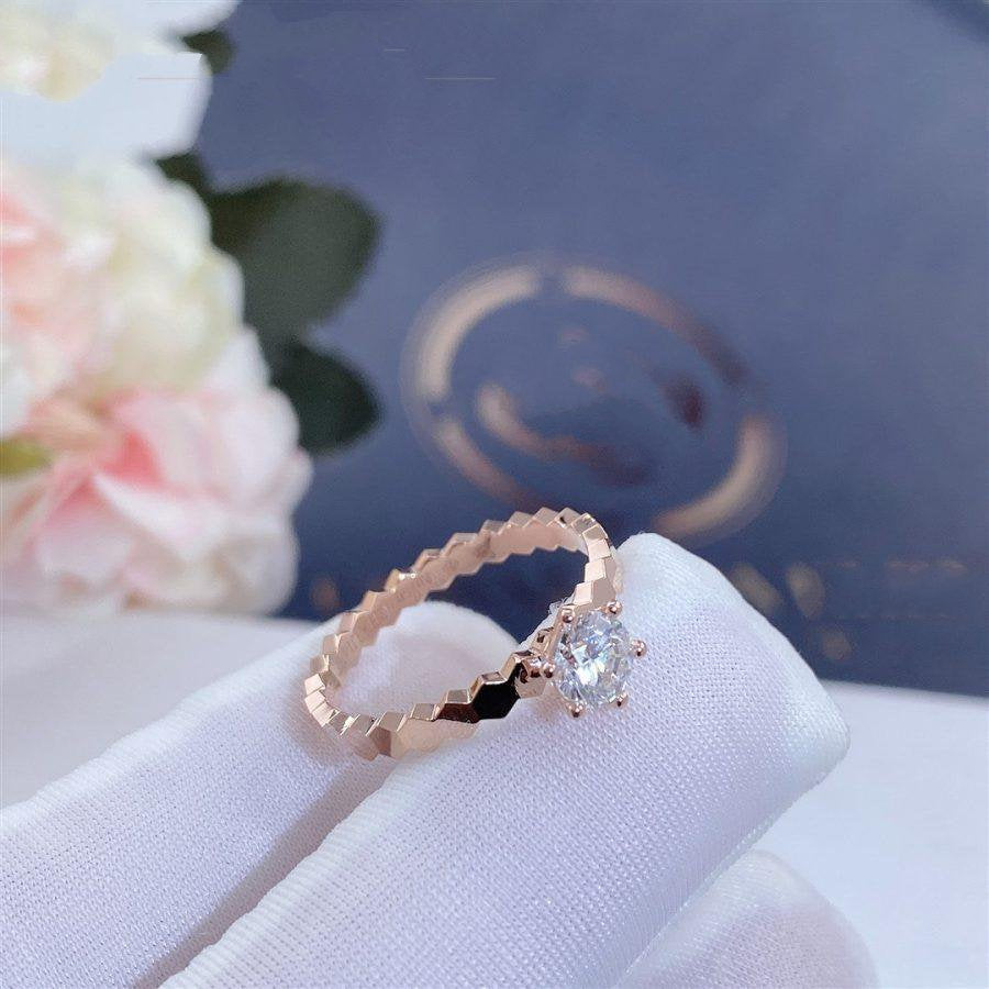 [Elara]BEE LOVE RING ROSE GOLD 1 DIAMOND