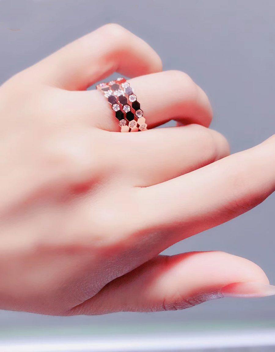 [Elara]BEE LOVE RING ROSÉGOLD DIAMANT