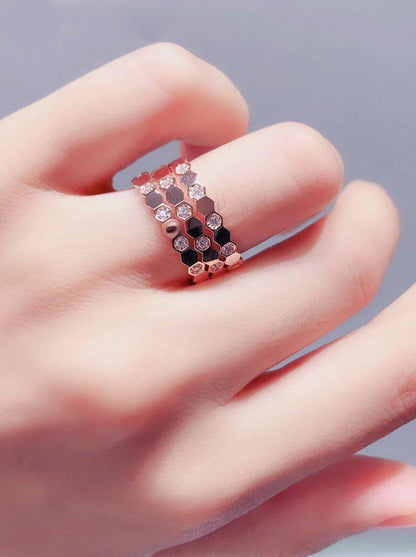 [Elara]BEE LOVE RING ROSÉGOLD DIAMANT