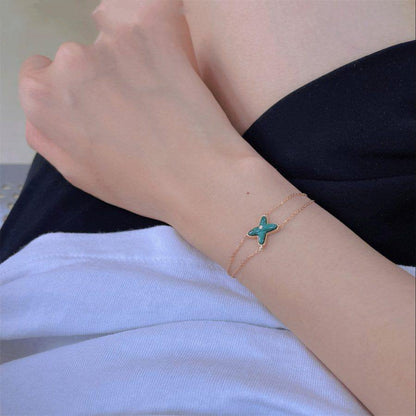 [Elara]JEUX ARMBAND MALACHIT ROSEGOLD 1 DIAMANT