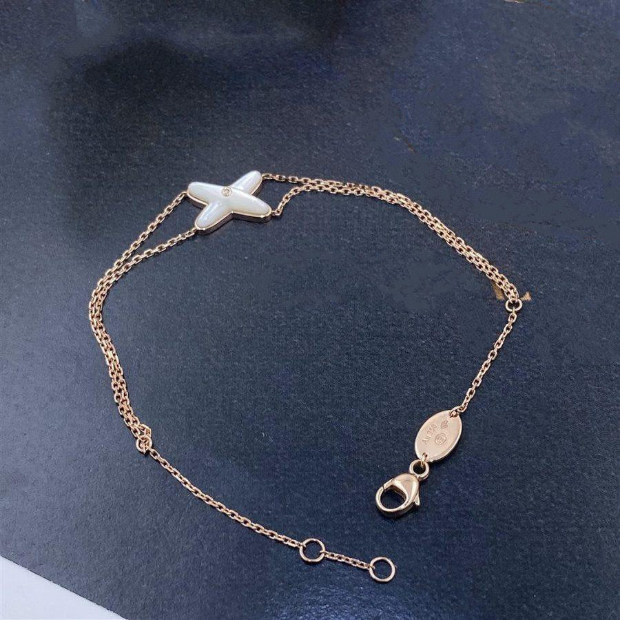 [Elara]JEUX BRACELET WEISSES PERLMUTT ROSEGOLD 1 DIAMANT