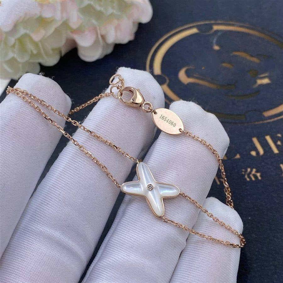 [Elara]JEUX BRACELET WEISSES PERLMUTT ROSEGOLD 1 DIAMANT