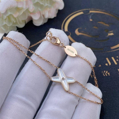 [Elara]JEUX BRACELET WEISSES PERLMUTT ROSEGOLD 1 DIAMANT