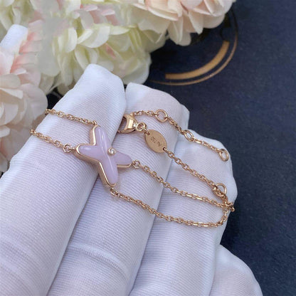 [Elara]JEUX BRACELET PINK MOP ROSE GOLD 1 DIAMANT