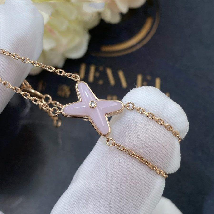 [Elara]JEUX BRACELET PINK MOP ROSE GOLD 1 DIAMANT