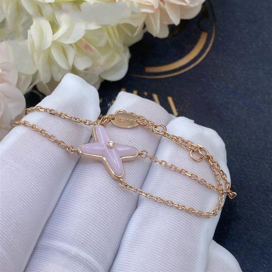 [Elara]JEUX BRACELET PINK MOP ROSE GOLD 1 DIAMANT