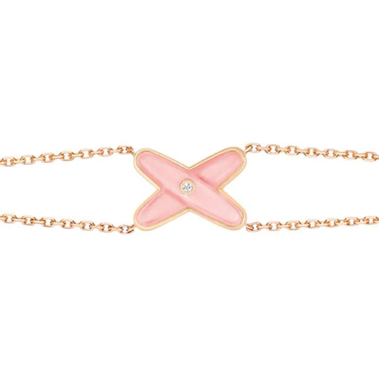 [Elara]JEUX BRACELET PINK MOP ROSE GOLD 1 DIAMANT
