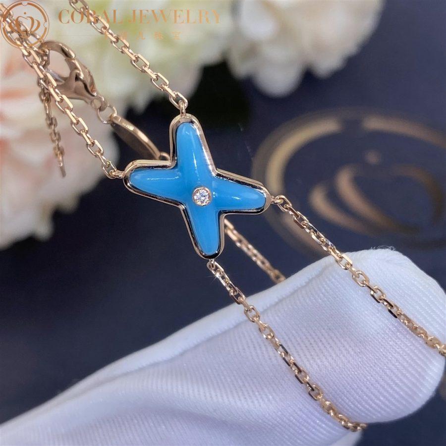[Elara]JEUX BRACELET TURQUOISE ROSE GOLD 1 DIAMOND