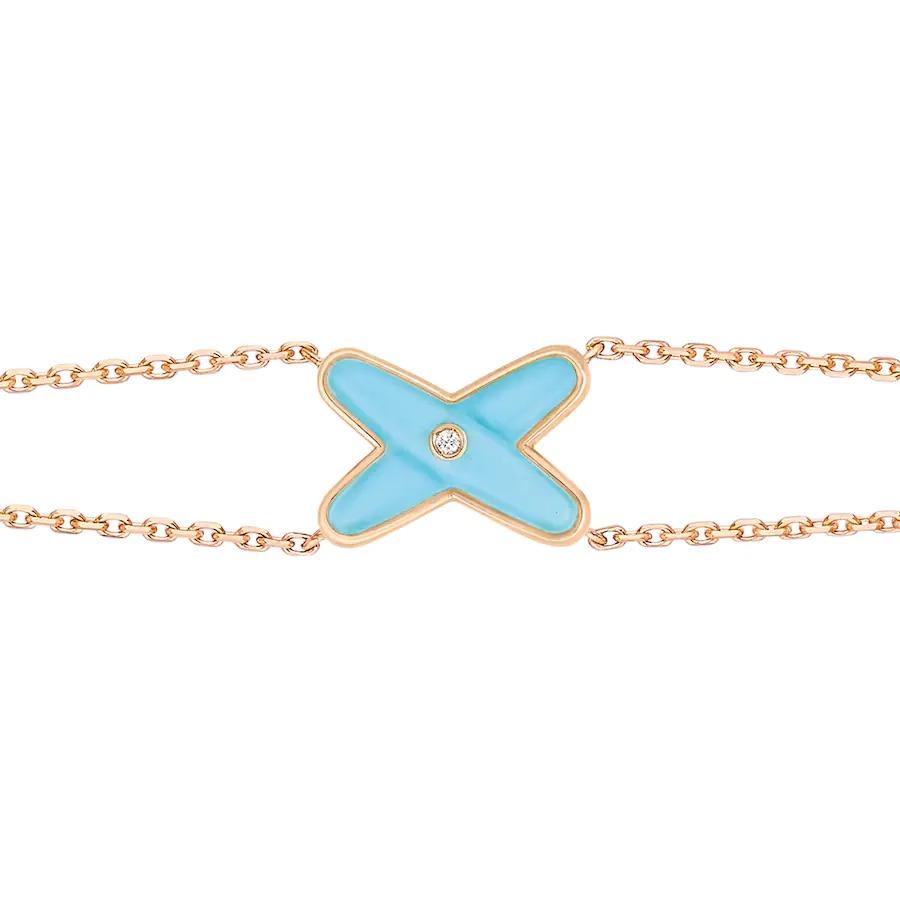 [Elara]JEUX BRACELET TURQUOISE ROSE GOLD 1 DIAMOND