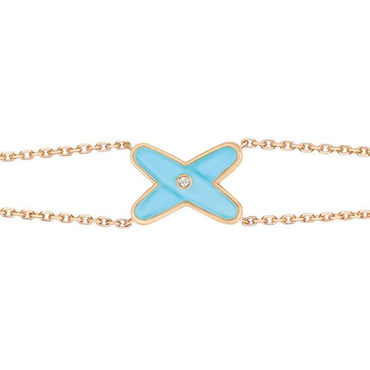 [Elara]JEUX BRACELET TURQUOISE ROSE GOLD 1 DIAMOND