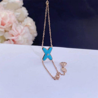 [Elara]JEUX BRACELET TURQUOISE ROSE GOLD 1 DIAMOND