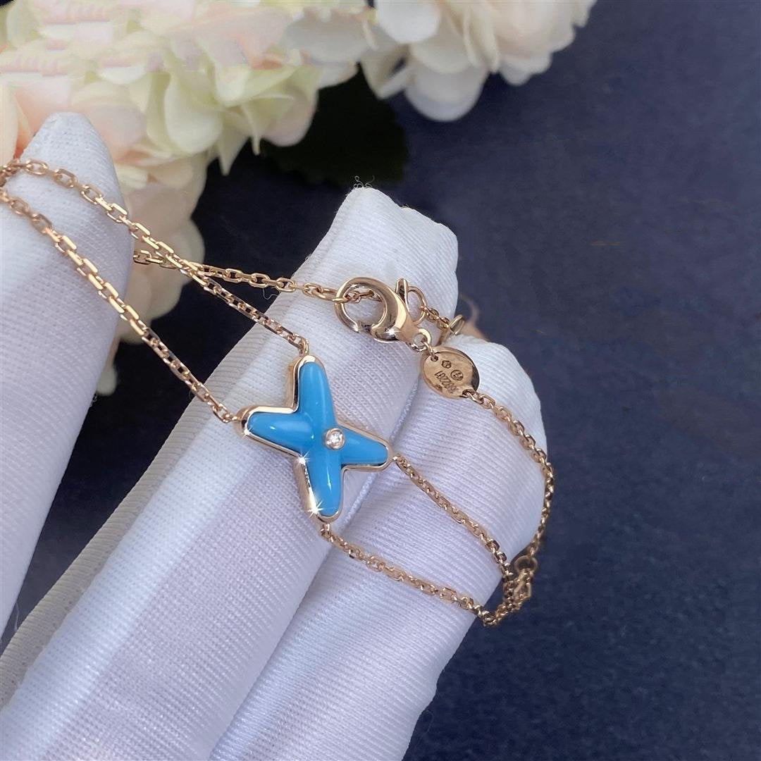 [Elara]JEUX BRACELET TURQUOISE ROSE GOLD 1 DIAMOND