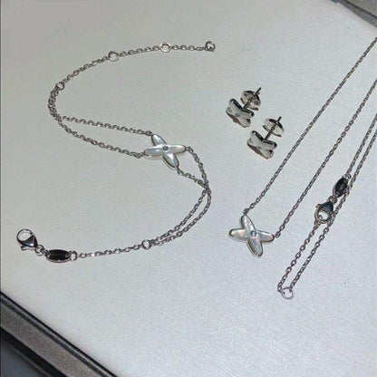 [Elara]JEUX ARMBAND WEISS PERLMUTT SILBER 1 DIAMANT