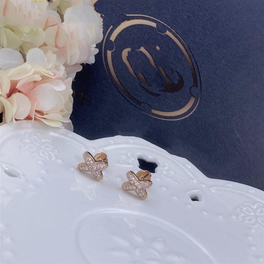 [Elara]JEUX DE ROSE GOLD DIAMOND EARRINGS