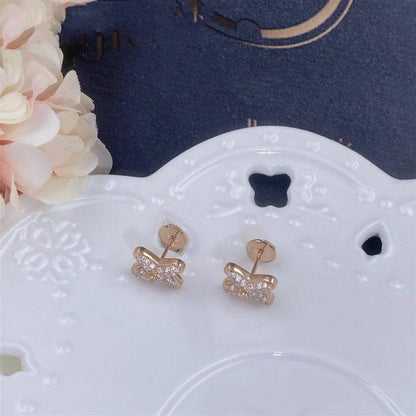 [Elara]JEUX DE ROSE GOLD DIAMOND EARRINGS