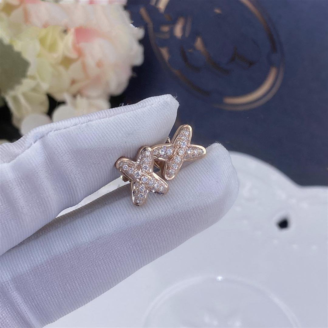 [Elara]JEUX DE ROSE GOLD DIAMOND EARRINGS