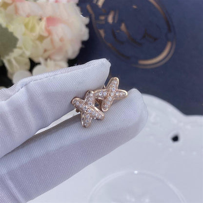 [Elara]JEUX DE ROSE GOLD DIAMOND EARRINGS