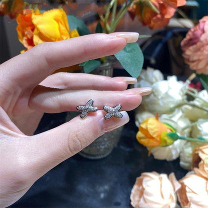 [Elara]JEUX DE SILVER DIAMOND EARRINGS