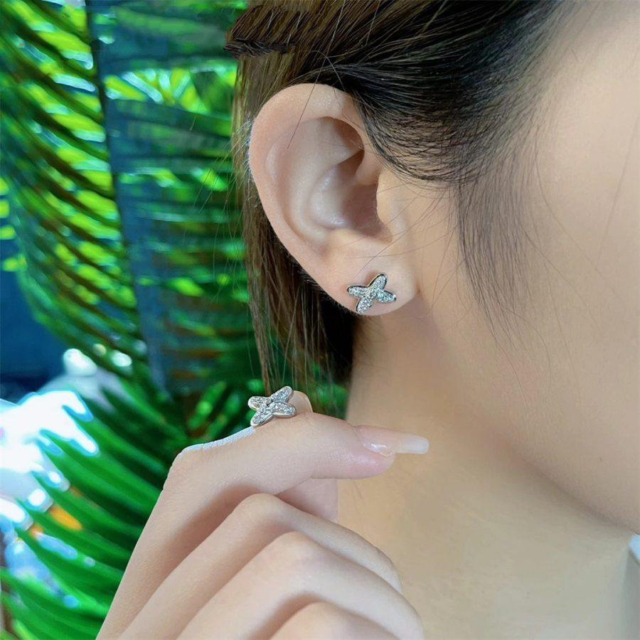 [Elara]JEUX DE SILVER DIAMOND EARRINGS