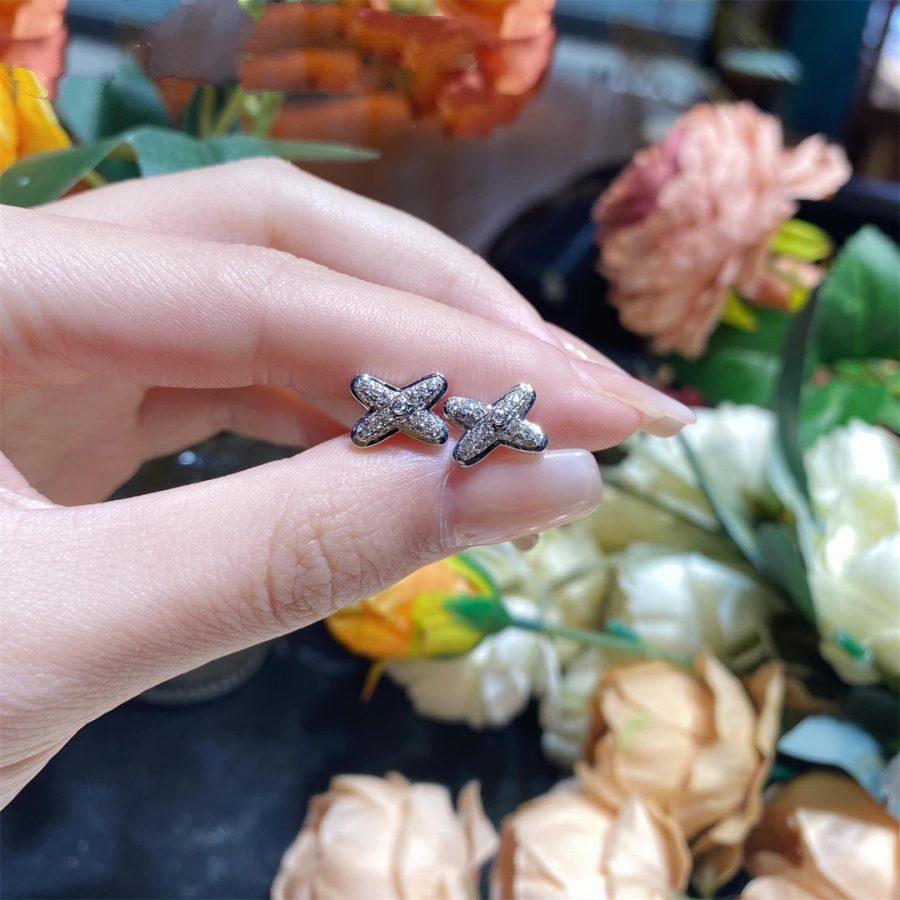 [Elara]JEUX DE SILVER DIAMOND EARRINGS