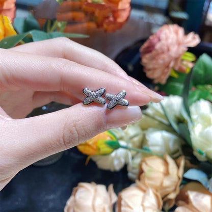 [Elara]JEUX DE SILVER DIAMOND EARRINGS