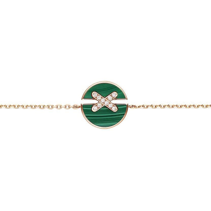 [Elara]MALACHIT ARMBANDSET ROSÉGOLD DIAMANTEN