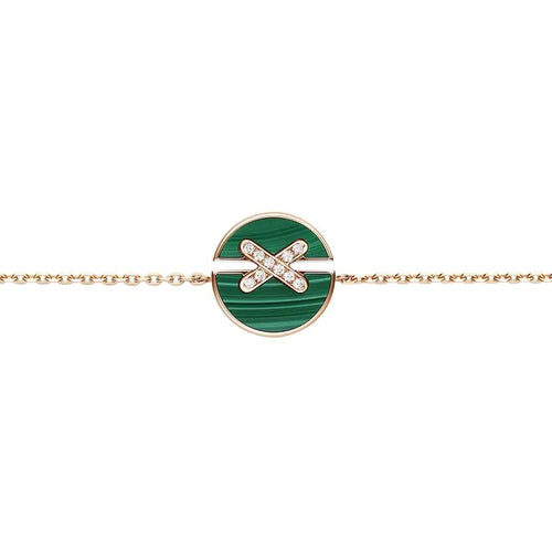 [Elara]MALACHIT ARMBANDSET ROSÉGOLD DIAMANTEN
