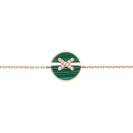 [Elara]MALACHIT ARMBANDSET ROSÉGOLD DIAMANTEN