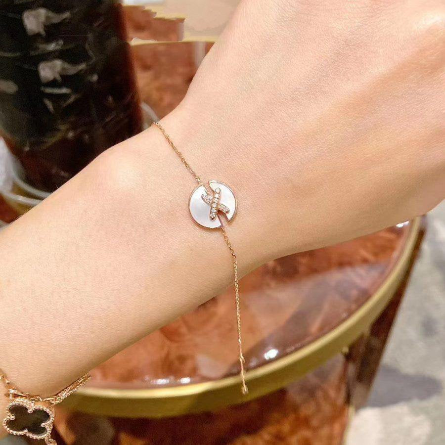 [Elara]JEUX DE BRACELET MOP ROSE GOLD DIAMONDS