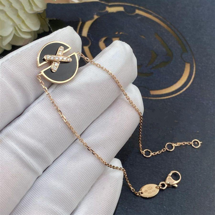 [Elara]JEUX DE BRACELET ONYX ROSE GOLD DIAMOND