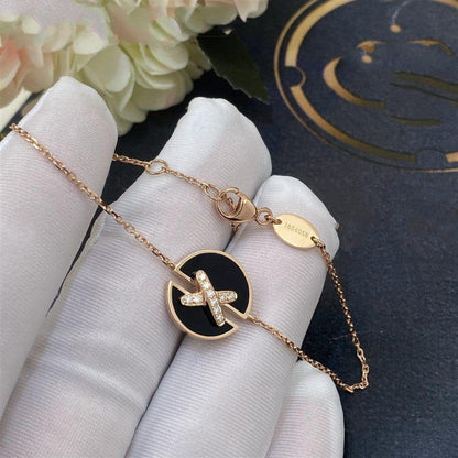[Elara]JEUX DE BRACELET ONYX ROSE GOLD DIAMOND