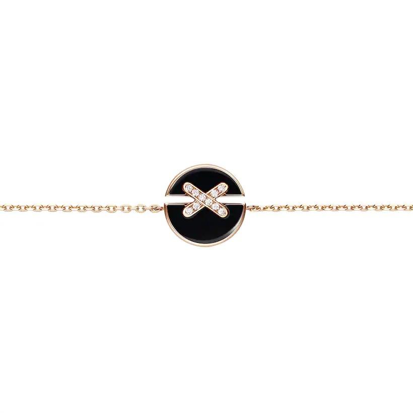 [Elara]JEUX DE BRACELET ONYX ROSE GOLD DIAMOND