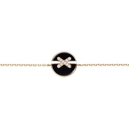 [Elara]JEUX DE BRACELET ONYX ROSE GOLD DIAMOND