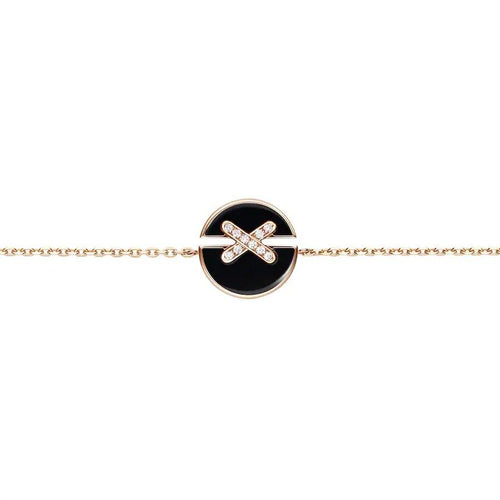 [Elara]JEUX DE BRACELET ONYX ROSE GOLD DIAMOND