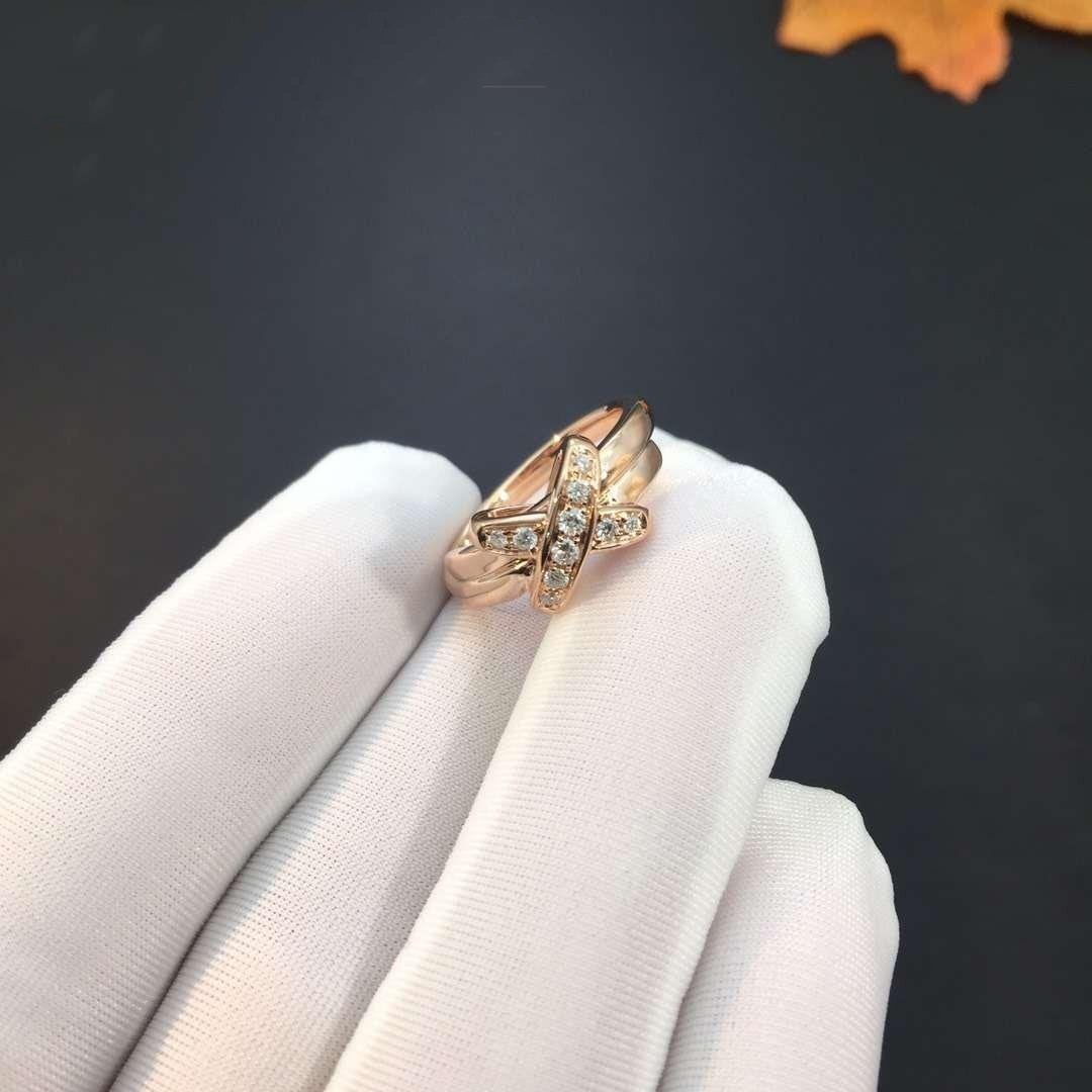 [Elara]JEUX DE ROSE GOLD DIAMOND RING