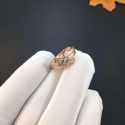 [Elara]JEUX DE ROSE GOLD DIAMOND RING