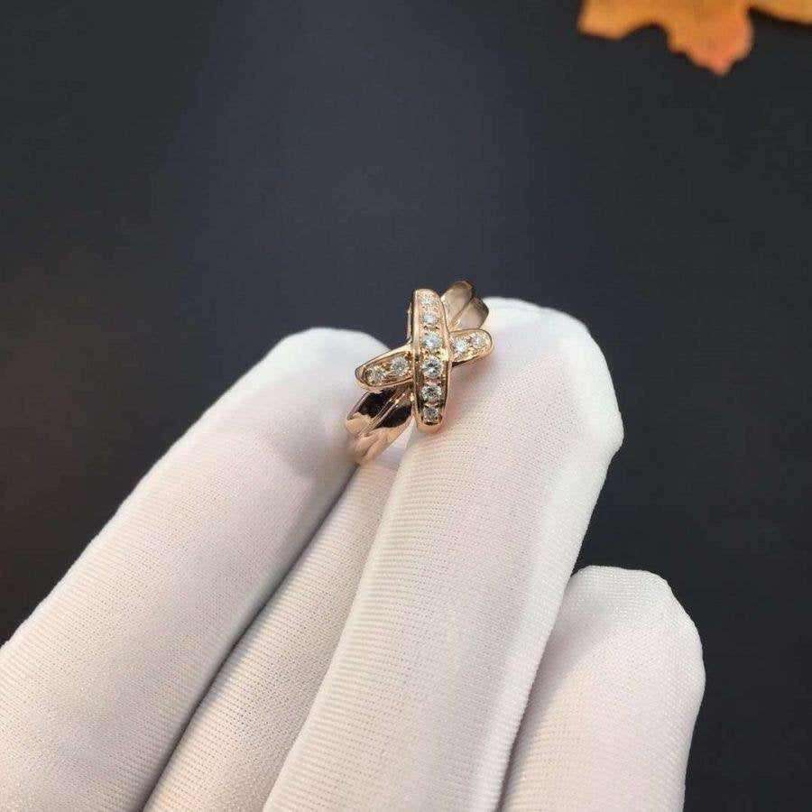[Elara]JEUX DE ROSE GOLD DIAMOND RING