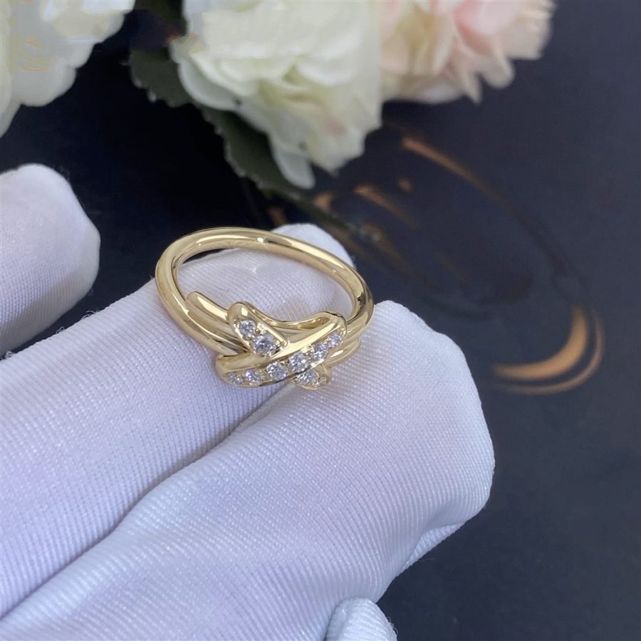 [Elara]JEUX DE GOLD DIAMOND RING