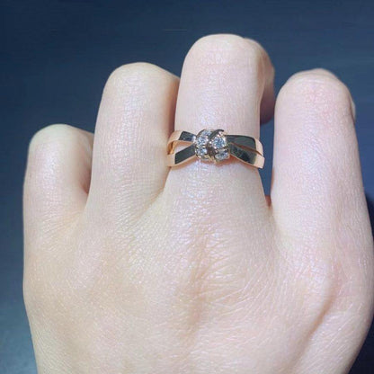 [Elara]LIENS RING ROSE GOLD DIAMOND