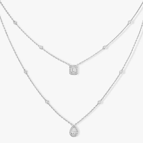 [Elara]MY TWIN 2-ROW DIAMOND NECKLACE