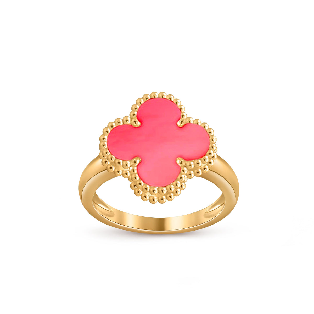 [Elara]LUCKY CLOVER VINTAGE GOLD RING COLLECTION